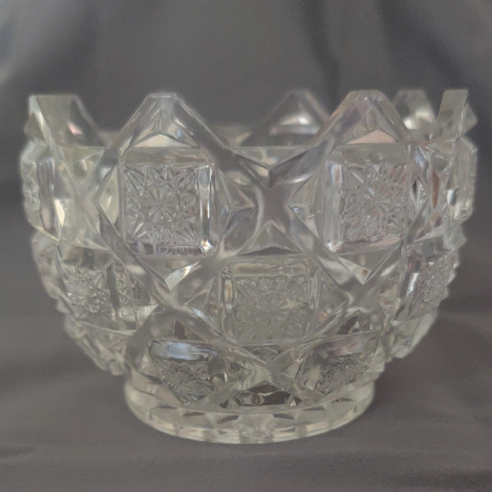 WESTMORELAND No. 500 Sugar Dish Bridle Rosettes; Checkerboard; Old Quilt